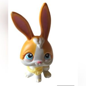 Littlest Pet Shop LPS Genuine Orange White Bunny Rabbit #75 2004
